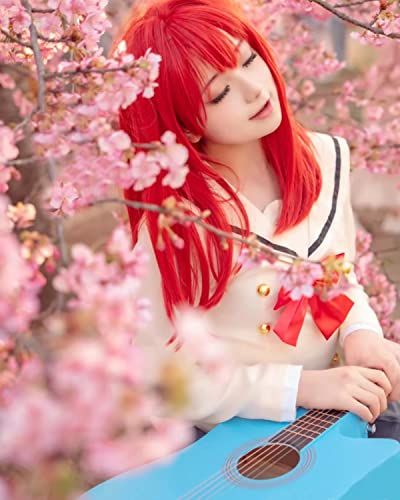 神併 喜多 郁代 コスプレ ウィッグ付き ギターボーカル ぼっちざろっく コスプレ衣装 フルセット コスチューム 大人用 仮装 XL po