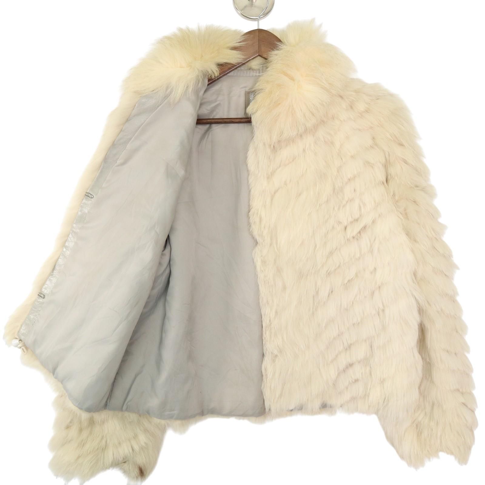 夏SALE 未使用 カシミヤ100% ベージュ フォックスファー ジャケット SAGA FOX サガフォックス 最高級 本毛皮 フォックスファーコート