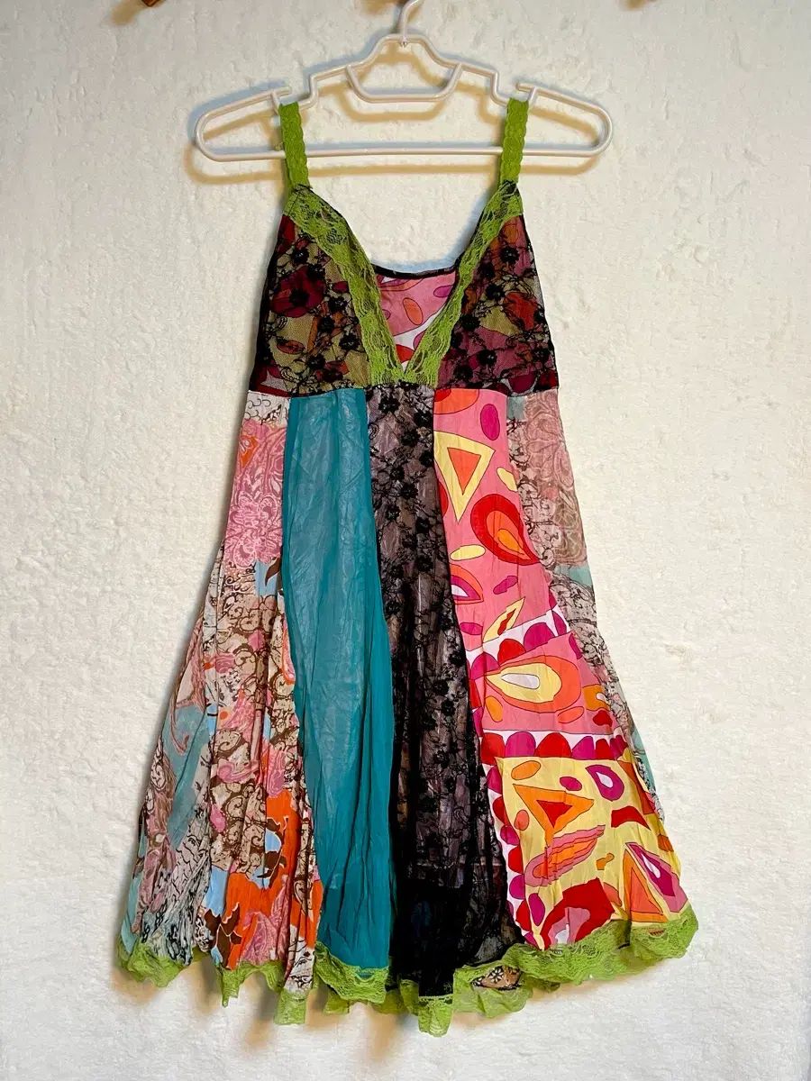 ヴィンテージ パッチ レイ リース スリーブレス ONE PIECE