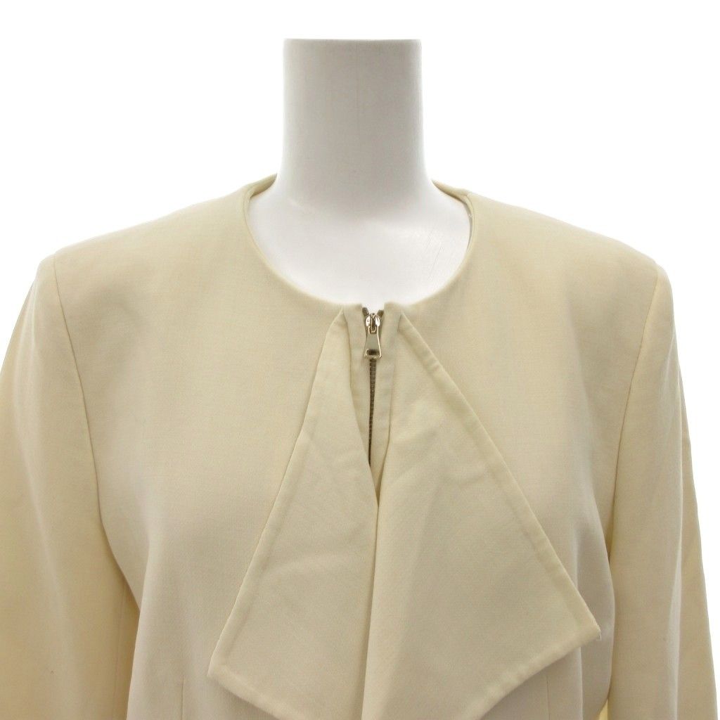 マックスマーラ MAX MARA 白タグ ノーカラー ジャケット ジップアップ
