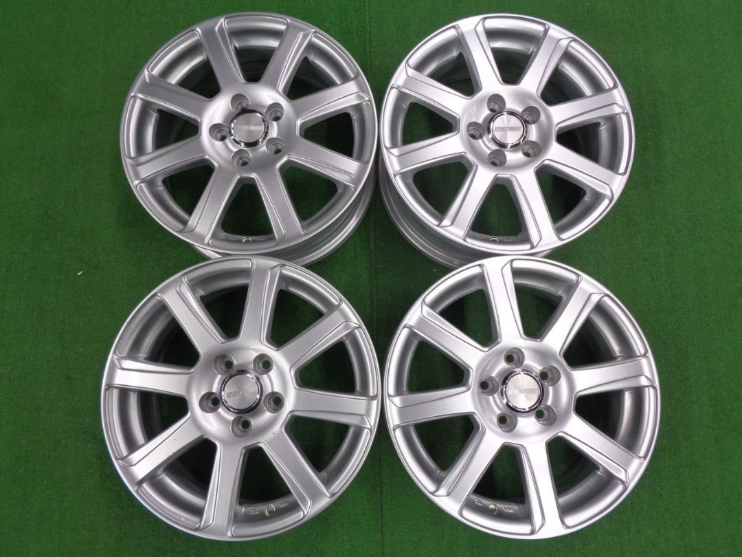 ホイール 15インチ SPORT GRAHT 6 J-15 5 H 100 48 4本セット プリウス インプレッサ 小傷有 atsugiM 39