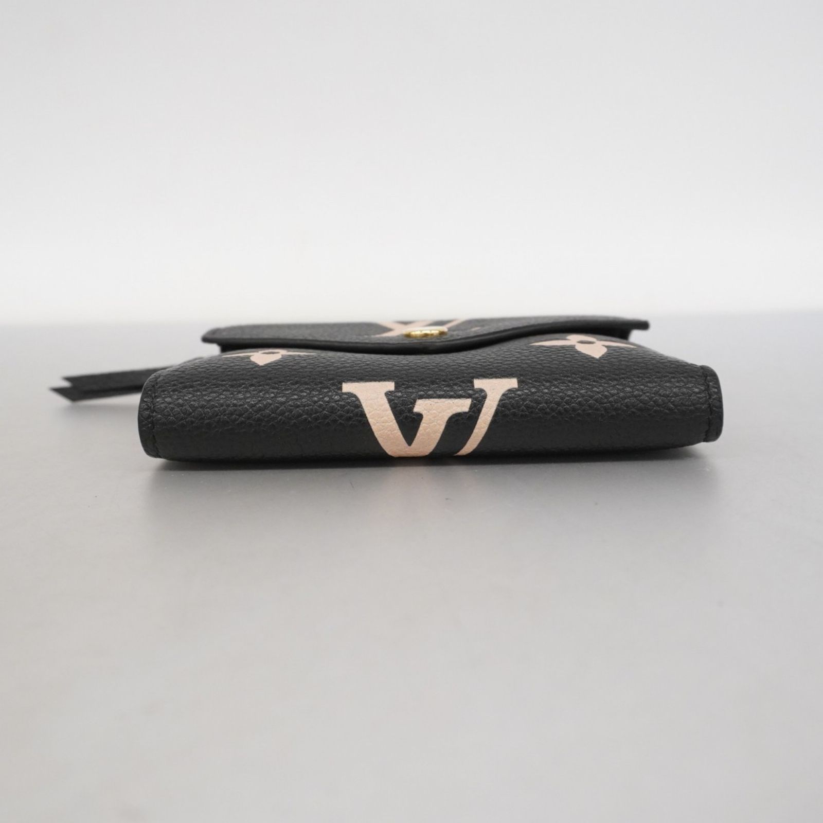 ルイ ヴィトン Louis Vuitton 三つ折り財布 モノグラム アンプラント バイカラー ポルトフォイユヴィクトリーヌ M 80968 ブラック ベージュレディース