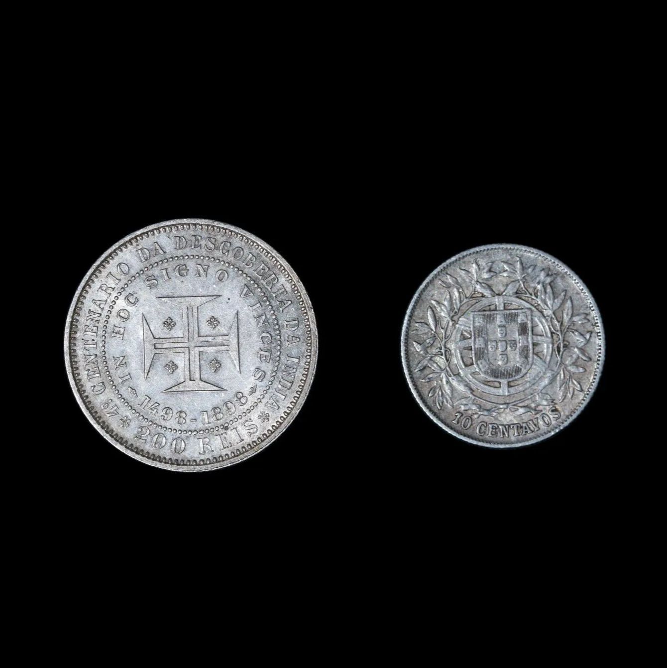 PORTUGAL ポルトガル 銀貨 2枚 200 レイス 10センタボ 外国コイン 記念硬貨 - メルカリ