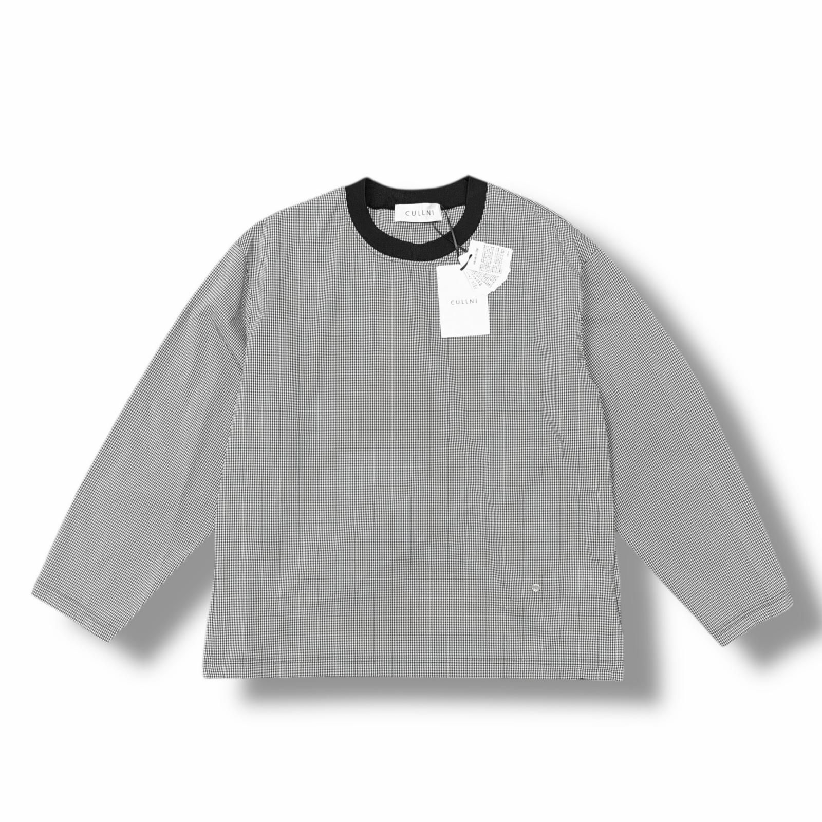 参考上代26400円 ♥ CULLNI 25 SS Check Drawstring Long Sleeve ロングスリーブ クルニ 25-SS-004 D ホワイト 1 4717 M