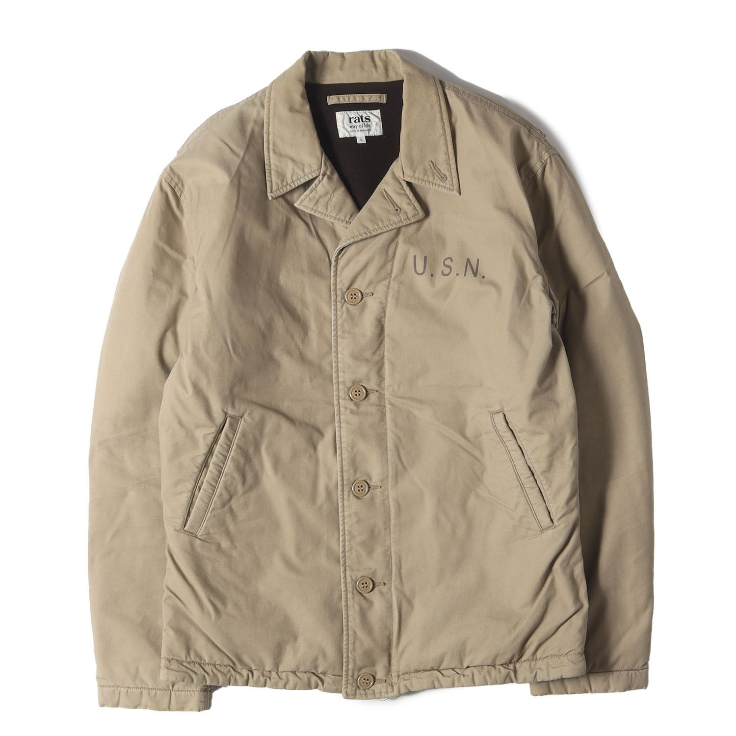 RATS ラッツ ジャケット ベージュ サイズ:L | U.S.NAVY N-4 デッキ 