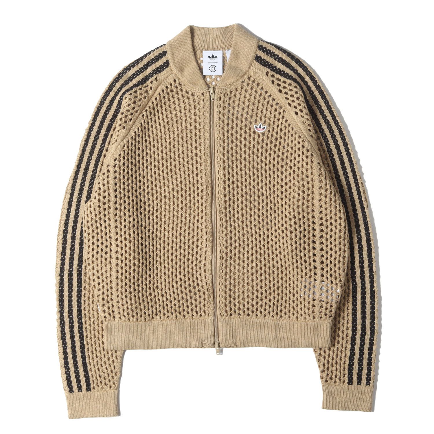 adidas アディダス ジャケット ベージュ サイズ XL | 24 SS ×CLOT クロシュニット トラックジャケット CROCHET TRACKTOP BEITON アウター ブルゾン 上着 コラボ メンズ