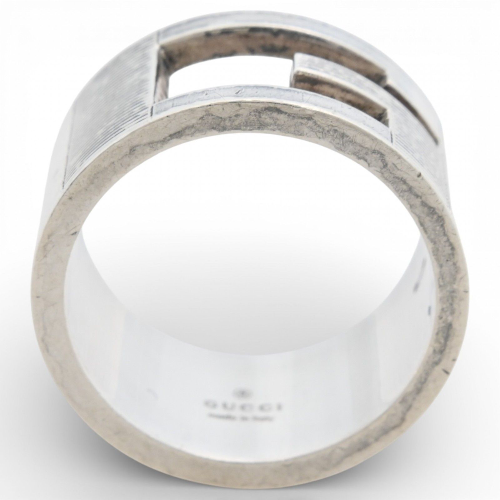  グッチ ブランデッドG 指輪 ワイドリング シルバー Bランク gu 0404 jj リング 指輪 アクセサリー