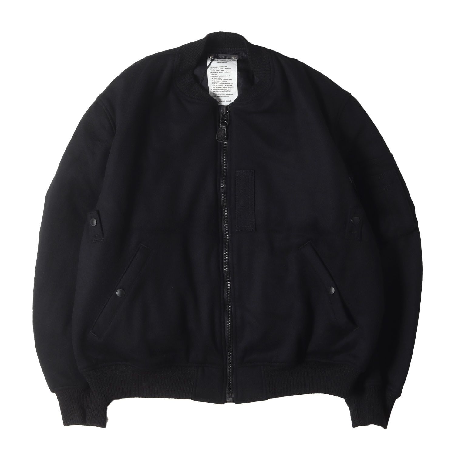 マインデニム ジャケット ブラック 黒 サイズ 3 | 25 AW メルトン ボンバージャケット WOOL MELTON BOMBER JKT 2511-9001 日本製 アウター ブルゾン 上着 メンズ