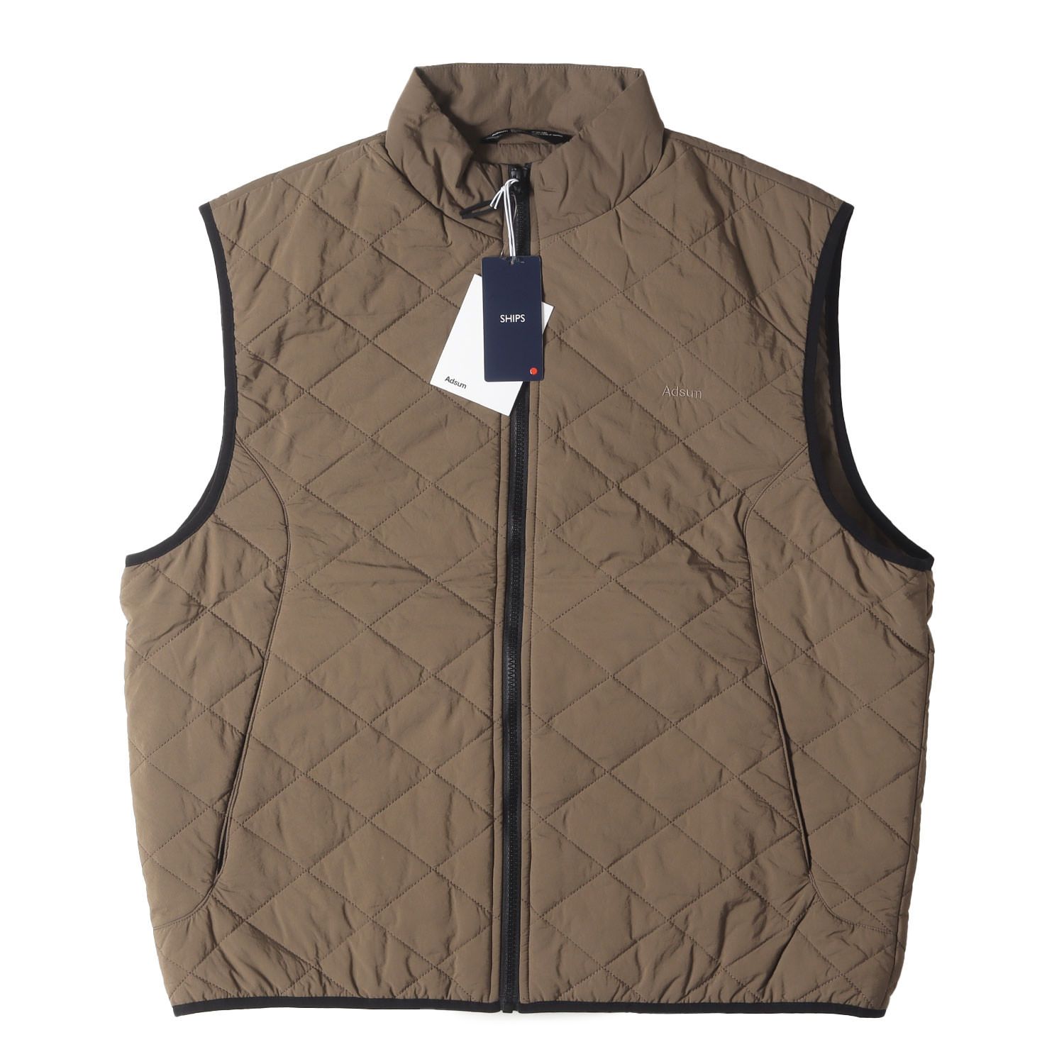 adsum アドサム ベスト ベージュ サイズ M | 23 AW ダイヤモンド キルト ナイロン DIAMOND VEST トップス メンズ