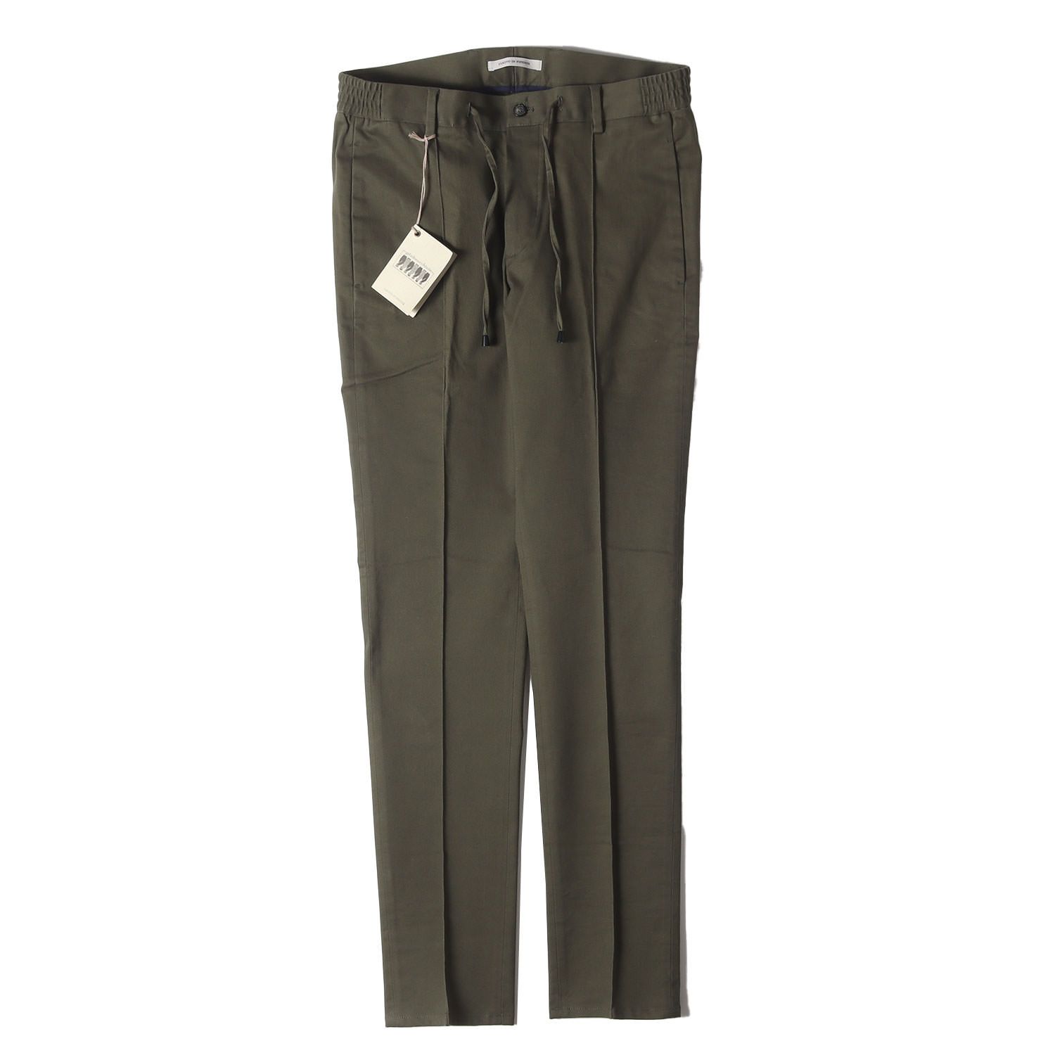 giabs ジャブス アルキヴィオ パンツ カーキ サイズ 46 | 22 AW ワンタック テーパード ストレッチ ピーチスキン スラックス |M 1 MADE IN ITALY ボトムス ズボン メンズ
