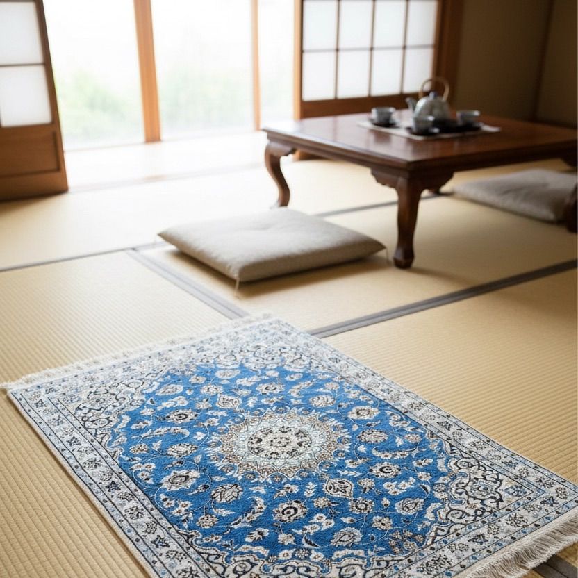 最高級 6La】ペルシャ絨毯 ナイン産 本物 手織り サイズ145×102cm