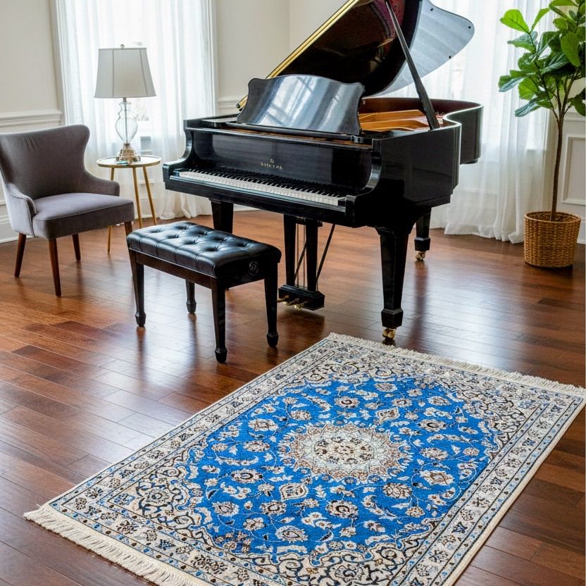 ペルシャ絨毯 192x127cm ナイン産 6La ラグ 手織り ペルシャ高級 ペルシャ絨毯 ナイン産 (6La) 本物 手織り ペルシャラグ 手織り絨毯