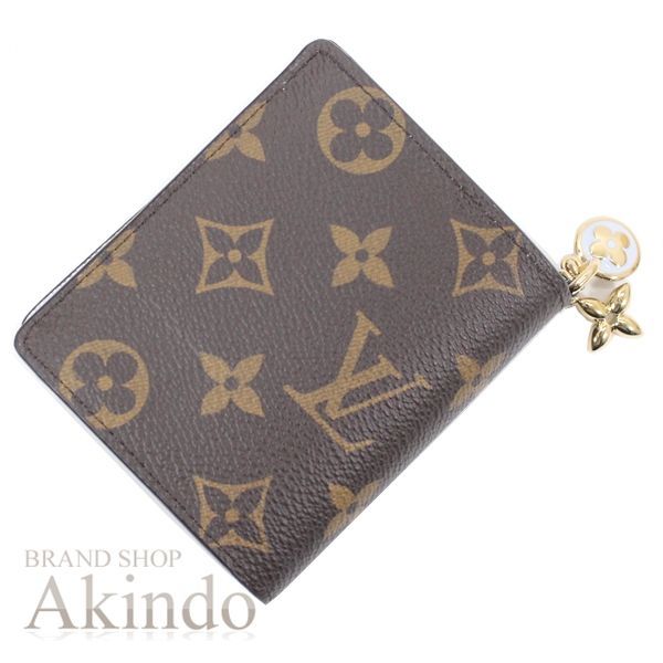 ルイヴィトン 二つ折り財布 ポケットウォレット LVチャーム モノグラム アズールブルー M 14613 LOUIS VUITTON レディース コンパクト ビトン ブランド ギフト プレゼント コインケース 小銭入れ 2つ折り