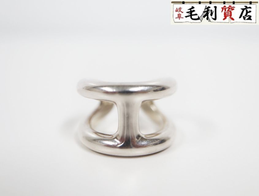 HERMES エルメス オスモズ ＧM シルバー 925 サイズ 55 ユニセックス リング ジュエリー