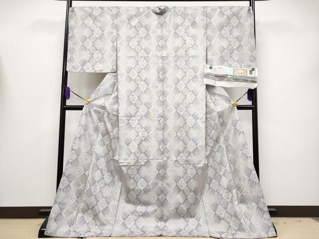 ● 上 本場大島紬 花菱文 総絣 車輪梅工芸 証紙付き ♥ s 6