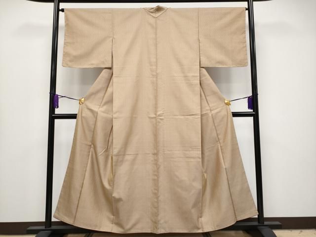 平和屋本店○極上 山下八百子 本場黄八丈 市松綾織 紬 逸品 CYAA4171s6