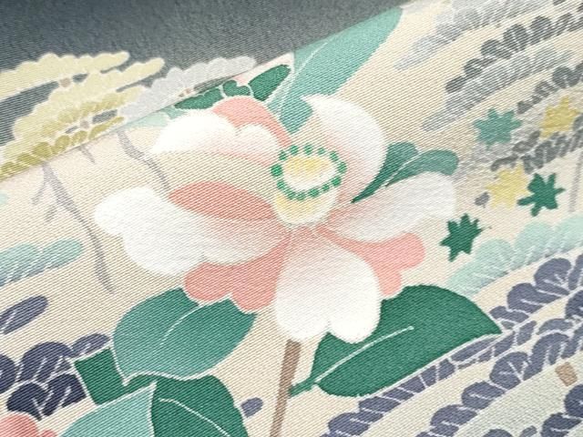 平和屋本店○極上 本加賀友禅作家 宮野勇造 黒留袖 枝花文 暈し染め