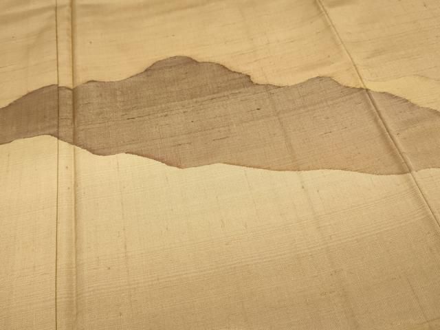 平和屋本店○極上 伝統工芸士 曽根武勇 訪問着 紬地 霞文 香染色地