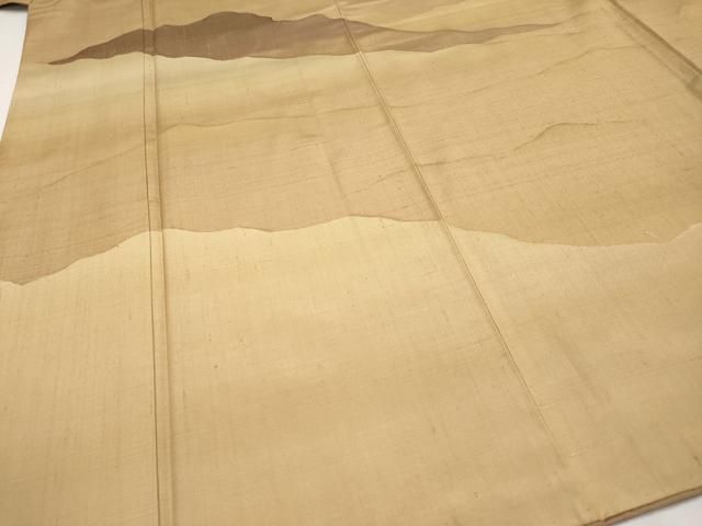 平和屋本店○極上 伝統工芸士 曽根武勇 訪問着 紬地 霞文 香染色地