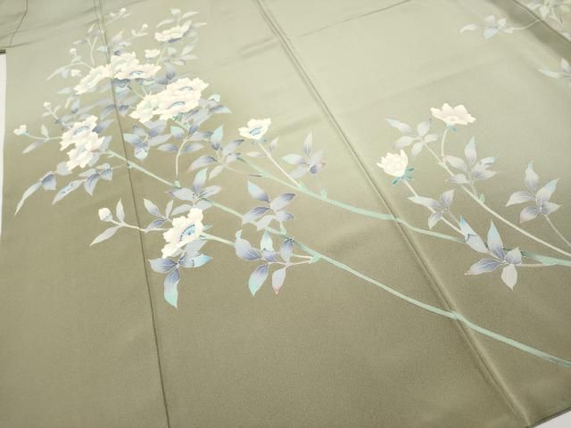 平和屋本店○極上 本加賀友禅作家 和泉衛知 訪問着 枝花文 暈し染め