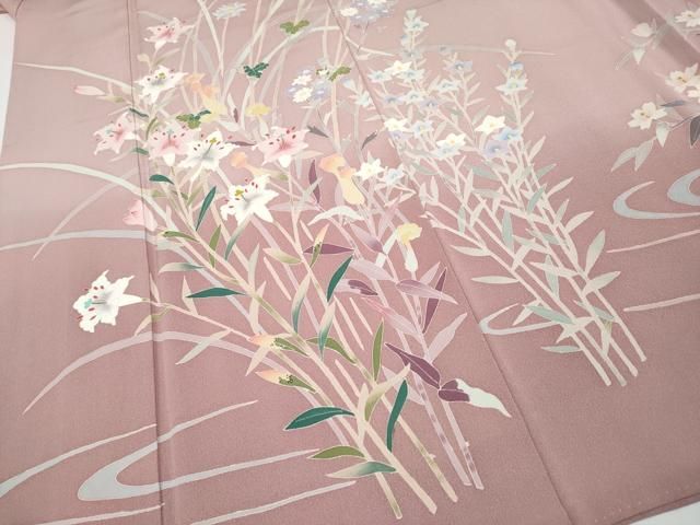 平和屋本店○極上 本加賀友禅作家 坂木末代 訪問着 草花文 暈し染め