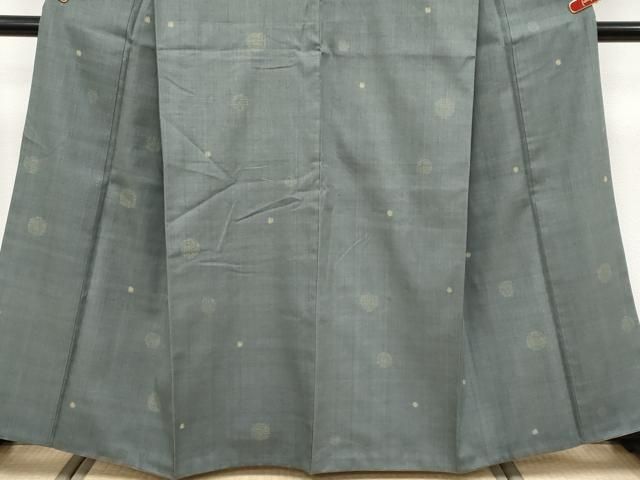 平和屋本店○極上 本場結城紬 重要無形文化財 80亀甲 水玉 飛び亀甲柄