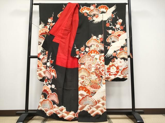 ● 上 アンティーク 大正ロマン 振袖 駒刺繍 宝船飛鶴花文 金彩 s 6