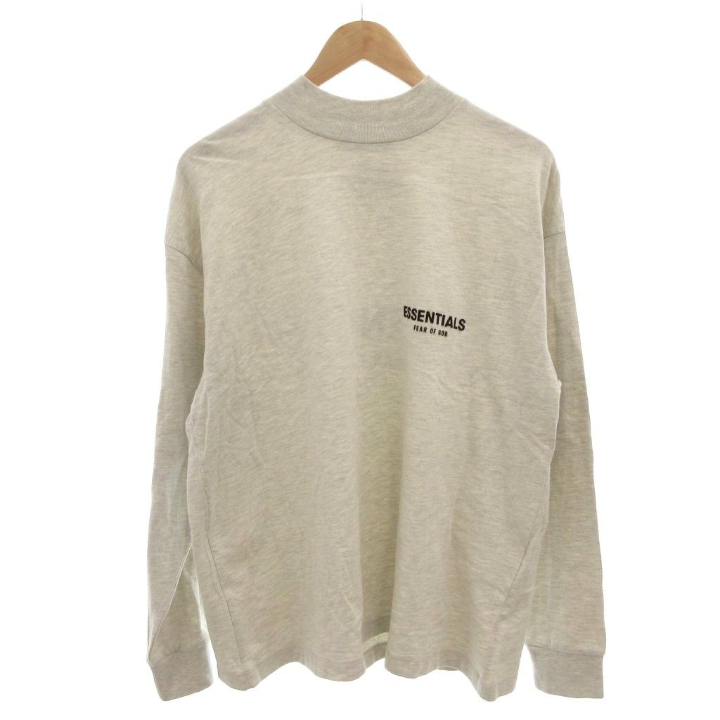 エッセンシャルズ essential s Tシャツ ロンT 長袖 バックロゴ モックネック XS グレー |FF GY 19