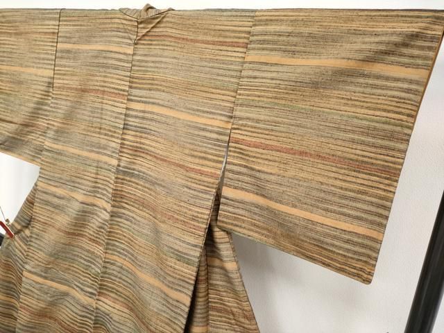 平和屋本店○極上 郡上紬 草木染 横段文 逸品 CYAA4292s6 - メルカリ