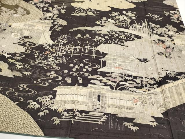 平和屋本店○極上 染織の名門 しょうざん 生紬 訪問着 御所解文 逸品