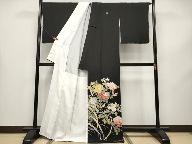 平和屋本店○極上 創業460年・千總 黒留袖 刺繍 花鳥文 金彩 逸品 未