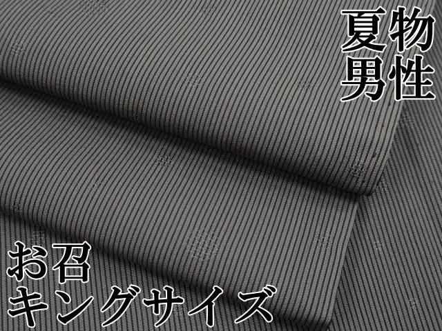 平和屋本店＊極上 夏物 男性 お召 キングサイズ 水玉 檳榔子染色地
