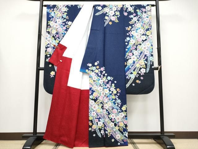 ● 上 振袖 長襦袢セット 辻が花 絞り 暈し染め 銀通し地 s 6