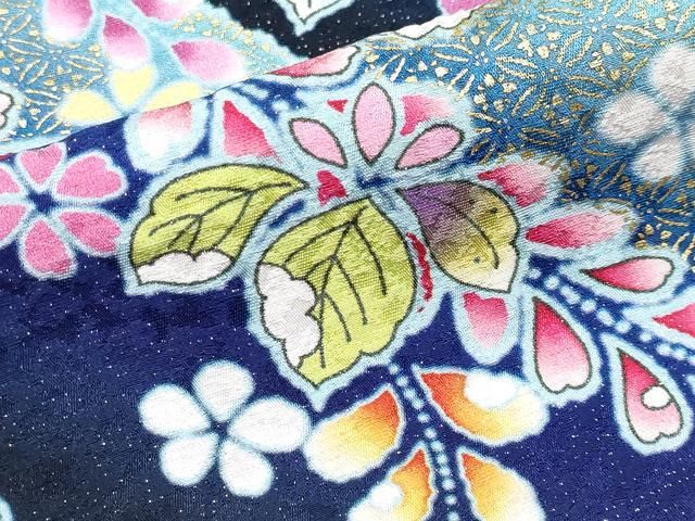  ● 上 振袖 長襦袢セット 辻が花 絞り 暈し染め 銀通し地 s 6 振袖 着物