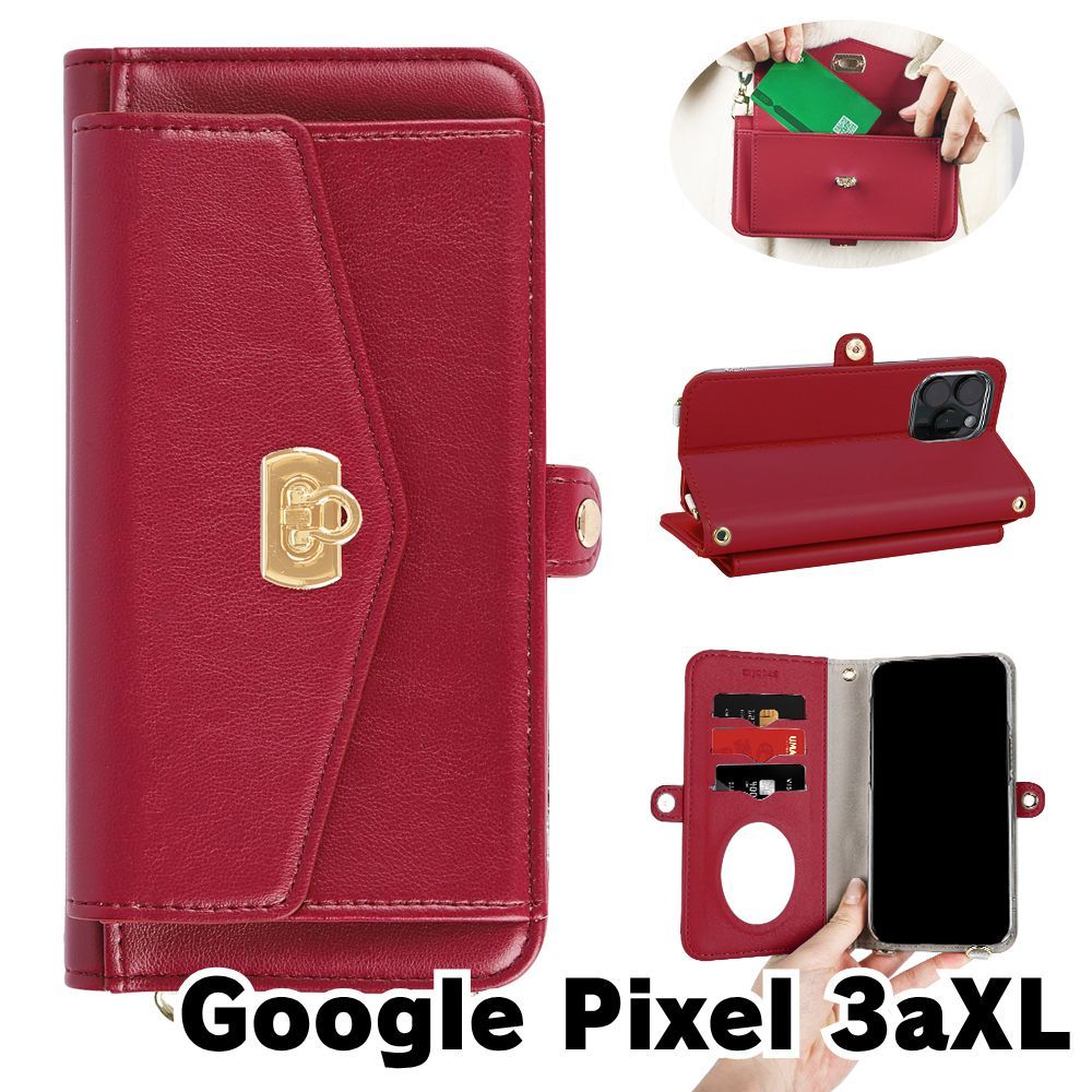 新品未使用】 Google Pixel 3a XL ストラップ付き 手帳型スマホ ケース