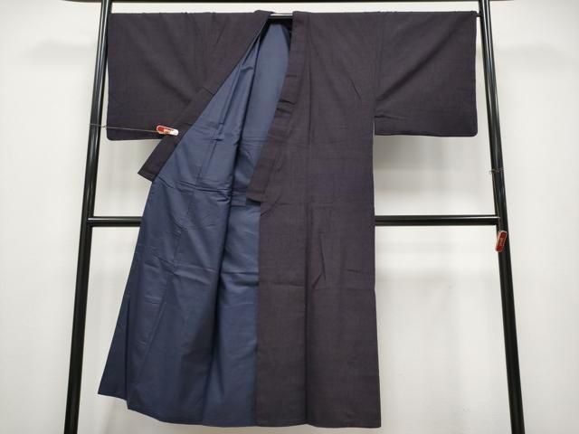 平和屋本店○極上 男性 本場結城紬 重要無形文化財 アンサンブル 色