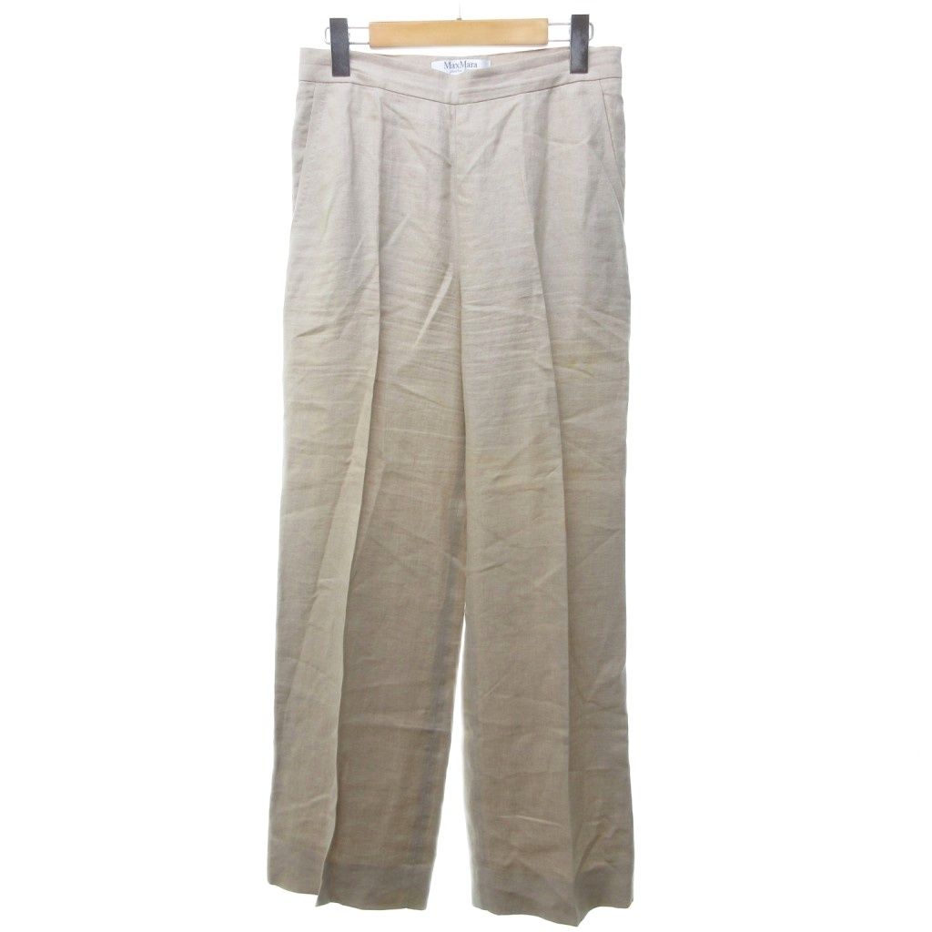 マックスマーラ MAX MARA リネンパンツ スラックス センタープレス