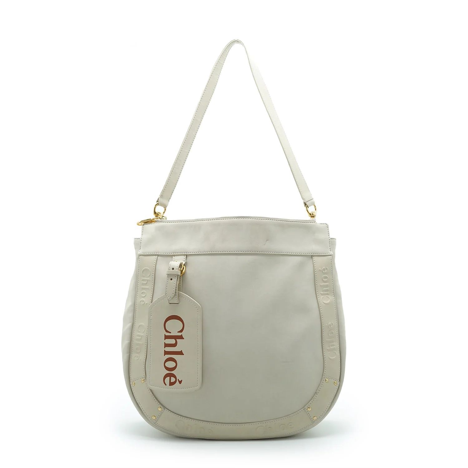 クロエ エデン ホワイトレザー ショルダーバッグ 中古 Chloe Eden