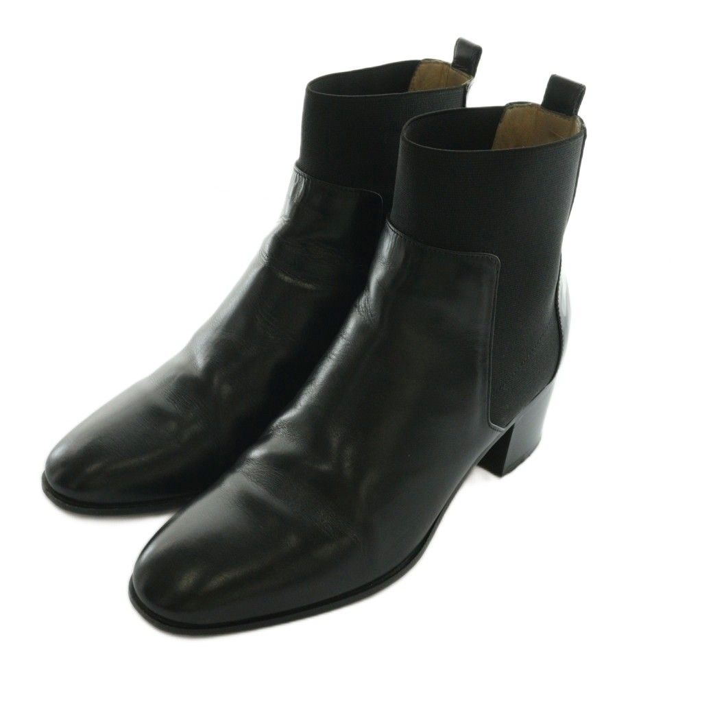 ジミーチュウ JIMMY CHOO ショートブーツ サイドゴア エナメル 36 黒