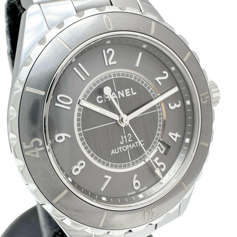 CHANEL|シャネル H 2934 クロマティック オーバーホール済み 保証書|ギャラ付き 腕時計 セラミック|ステンレススチール 自動巻き|オートマ 2013年製 グレー文字盤|グレーベルト メンズ