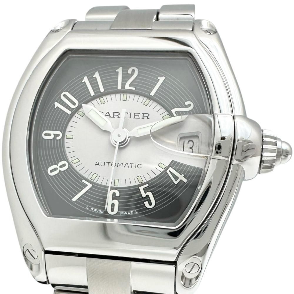CARTIER|カルティエ 2510 ロードスターLM 腕時計 ステンレススチール 自動巻き|オートマ ブラック文字盤|シルバーベルト メンズ BL