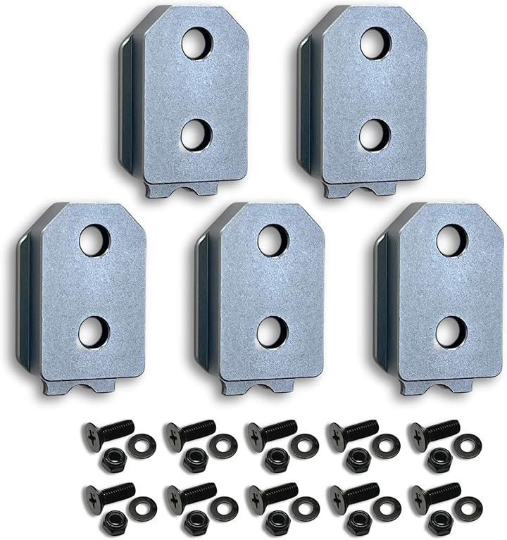 SmartBASE オス金具 セフティ金具 ワンタッチ工具ホルダー用軽量・高強度なアルミ合金製+アルマイト仕上げ固定式取付金具 スリムホルダー対応 セフティホルダー (ストーングレー, 5個セット)