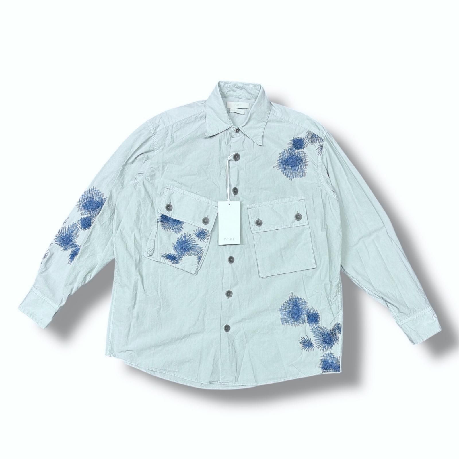 参考上代52 800円 ♥ YOKE 25 SS UTILITY SHIRT ユーティリティシャツ ヨーク ミストブルー 1 5172 M