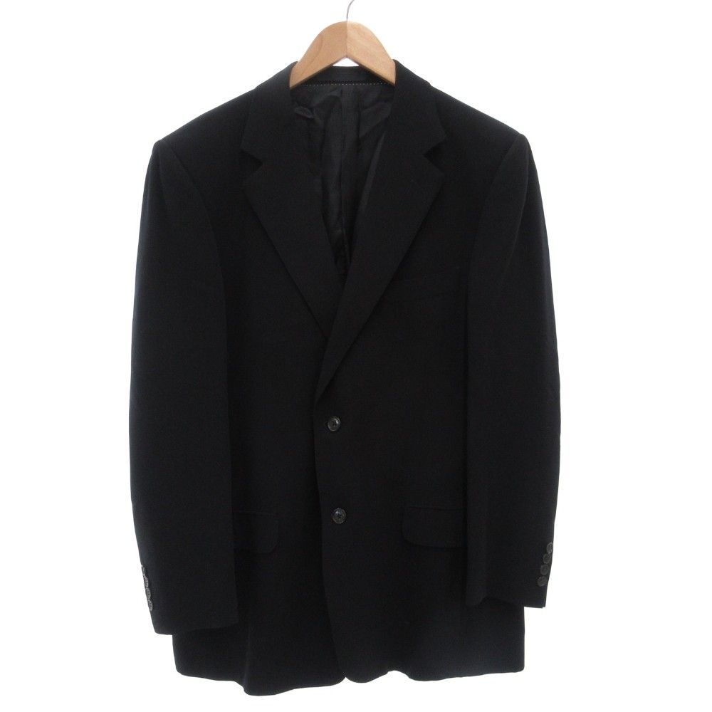 ロエベ LOEWE テーラードジャケット シングル 2 B 総裏地 サイドベンツ ウール シルク混 L 紺 ネイビー |GV GY 18