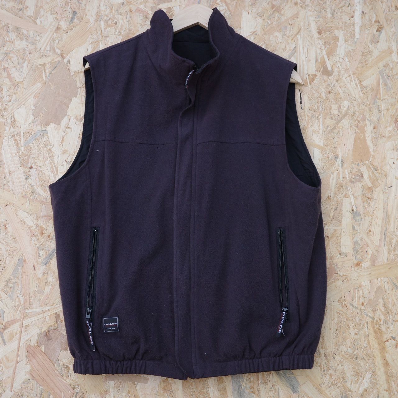 DOLCE ドルチェ 古着 ベスト リバーシブル フリース L キャンプ 