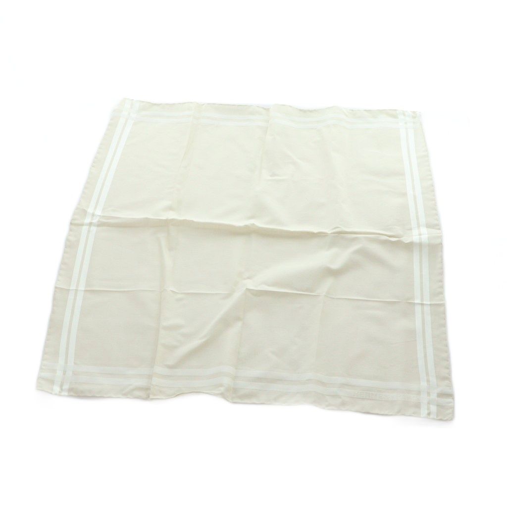 エルメス HERMES スカーフ ハンカチ チェック柄 ロゴ ベージュ GY 11 |MQ OH