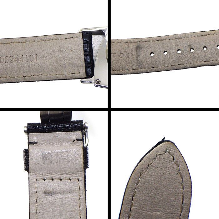 ブラック文字盤 牛革ベルト