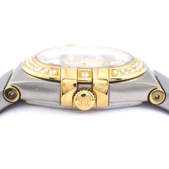 オメガ OMEGA 腕時計 コンステレーション 123.25.24.60.52.002 ダイヤベゼル 12ポイント ダイヤインデックス ロゴ シルバー文字盤 K 18 YG SS クオーツアナログ