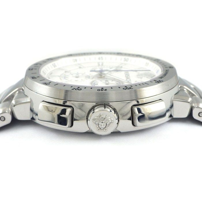 ヴェルサーチェ VERSACE 腕時計 ミスティックスポーツ ホワイト文字盤 デイト クロノグラフ スモールセコンド SS クオーツアナログ