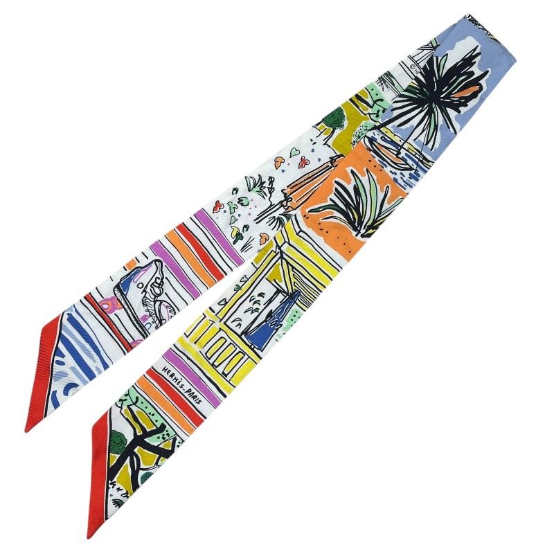 エルメス HERMES ツイリー RAYURES D ETE マルチカラー シルク レディース スカーフ